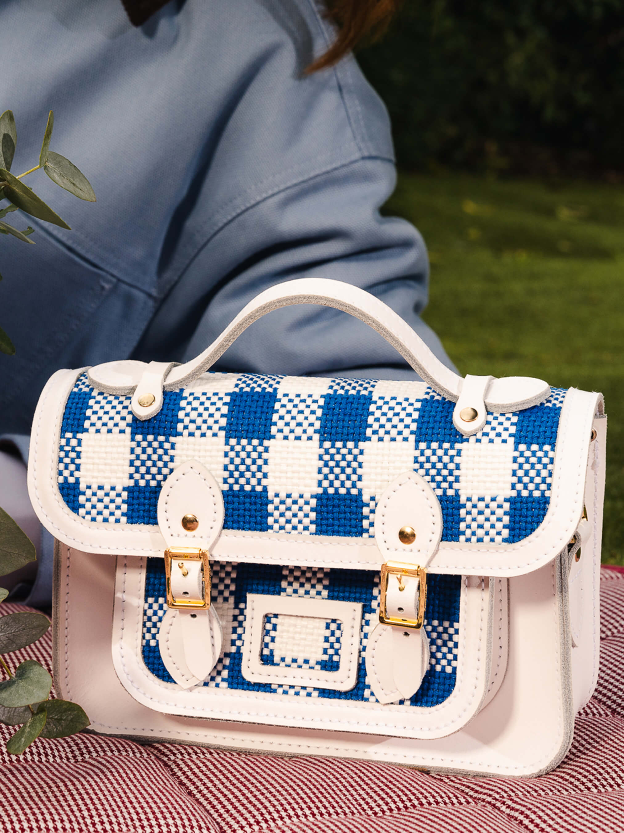 The Mini - Ultramarine Blue Plaid & Brilliant White