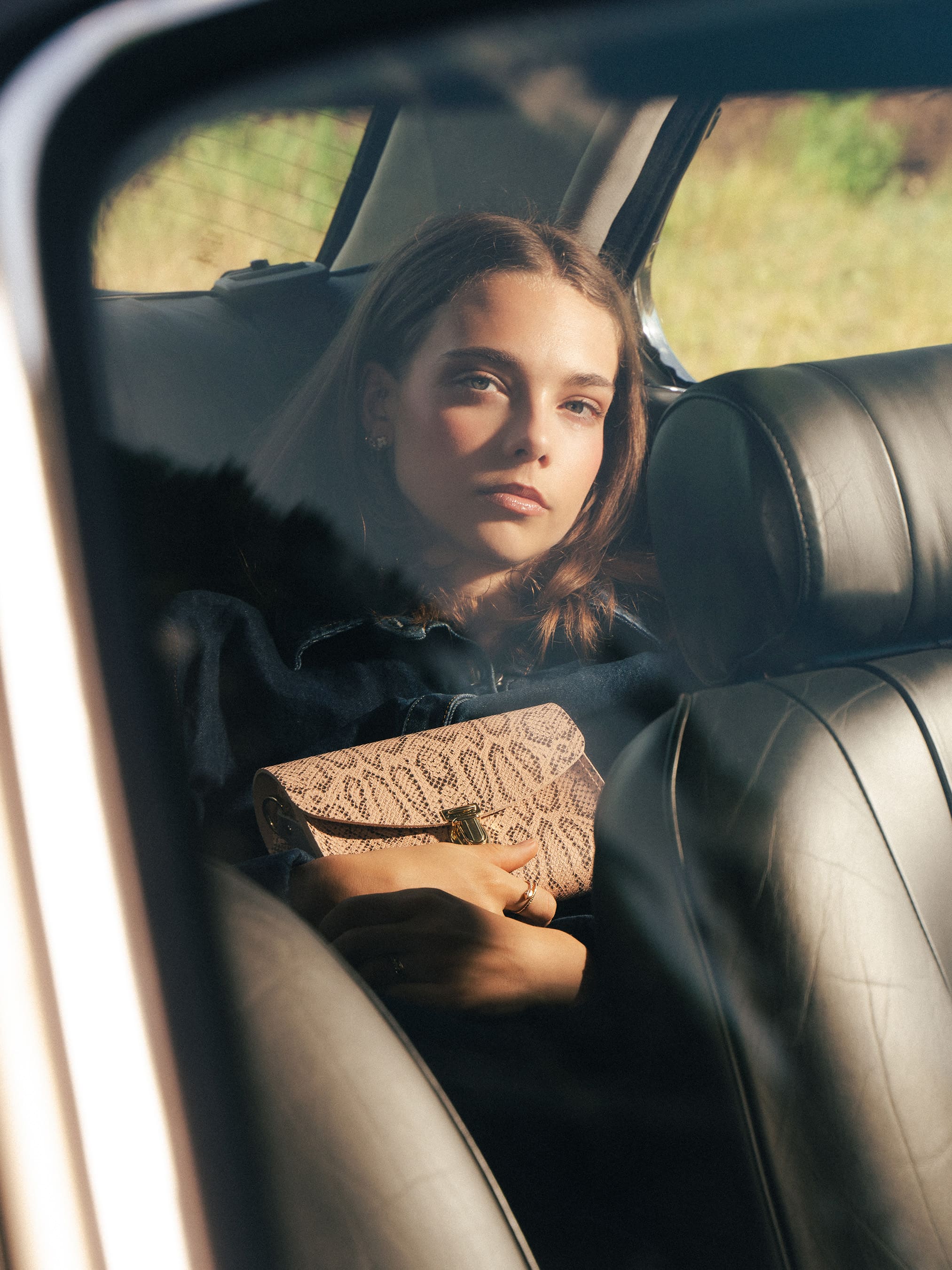 Pushlock Crossbody - Flax Matte Python & Slate Grey | Cambridge