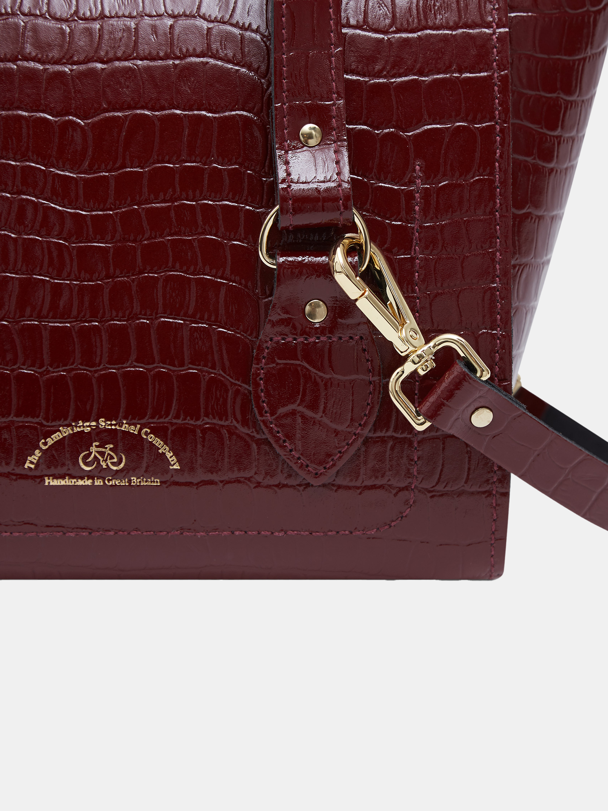 The Small Emily - Oxblood Patent Croc