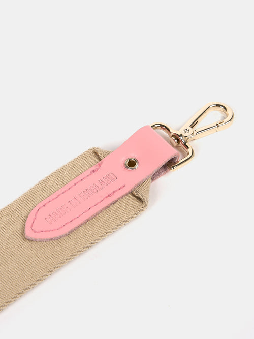 The Webbing Shoulder Strap - Sand & Pink Icing