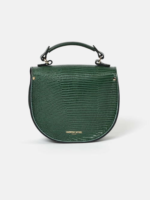 The Isla - Green Lizard Print Calf Grain with Racing Green