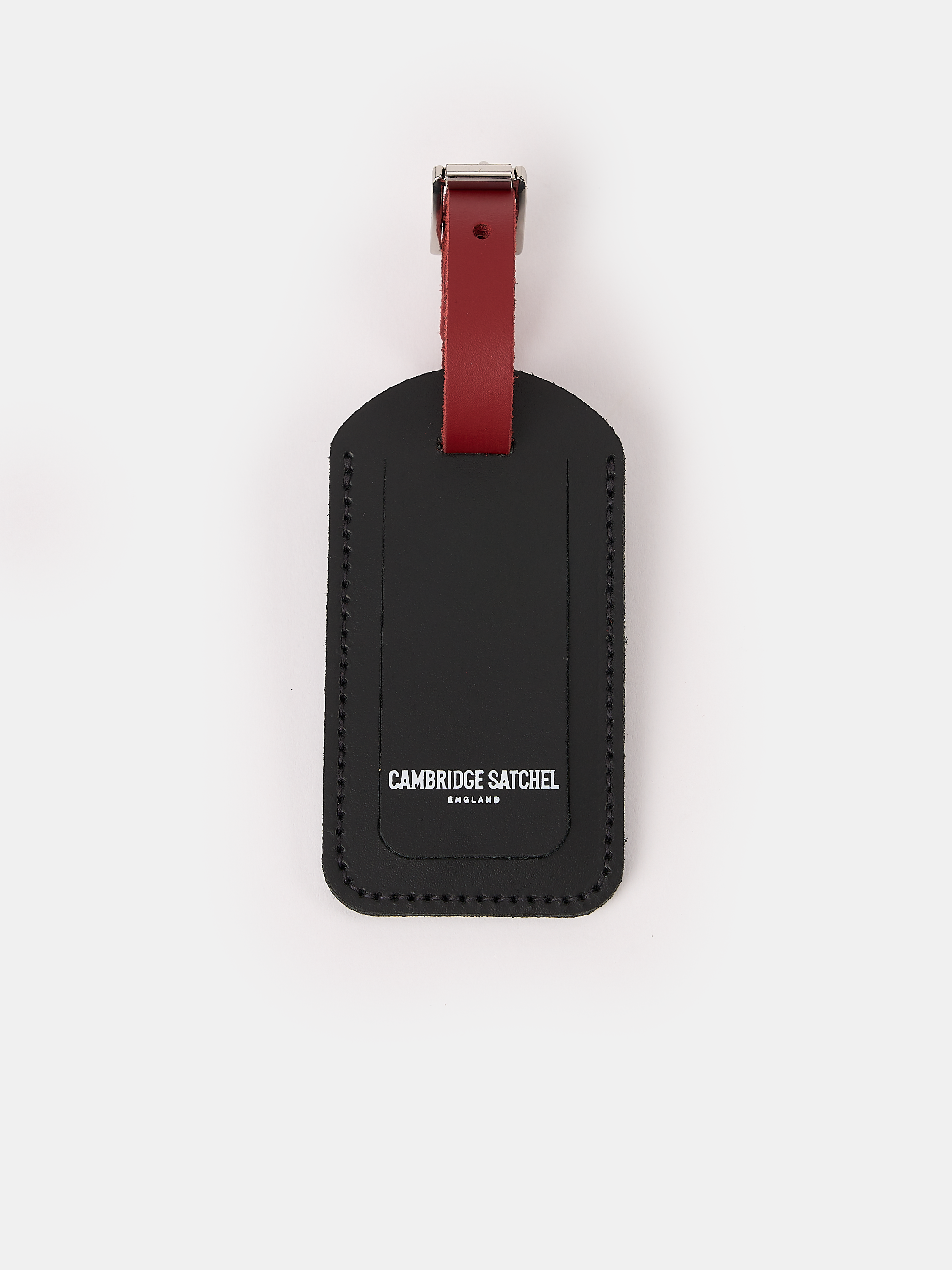 The Leather Luggage Tag in Black with Harvard H | Cambridge Satchel The Leather Luggage Tag in Black with Harvard H | Cambridge Satchel