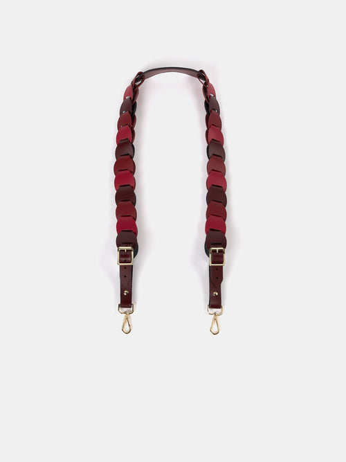 The Link Strap - Oxblood Tri-Colour & Pale Gold Hardware