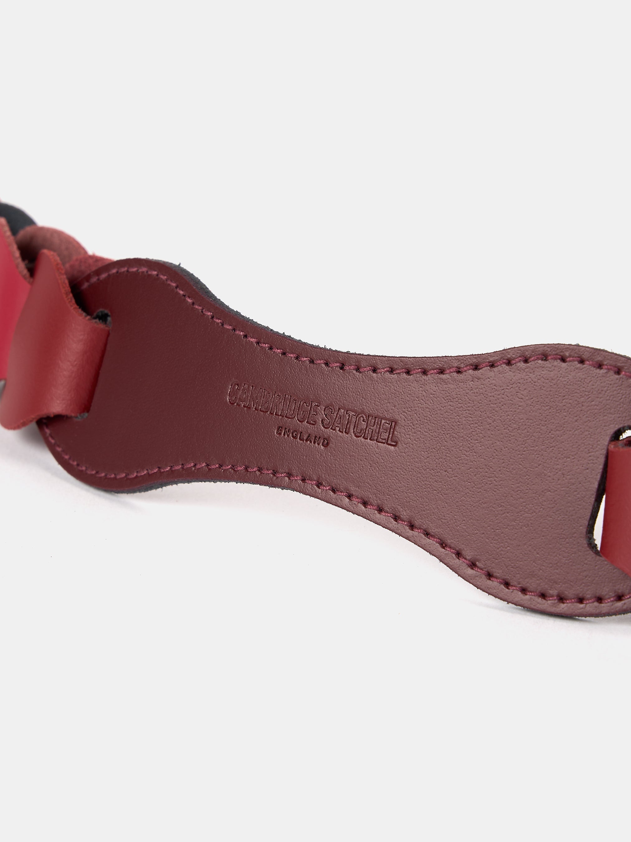 The Link Strap - Oxblood Tri-Colour & Pale Gold Hardware