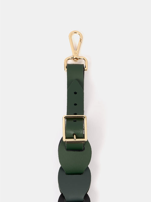 The Link Strap - Racing Green Tri-Colour & Pale Gold Hardware