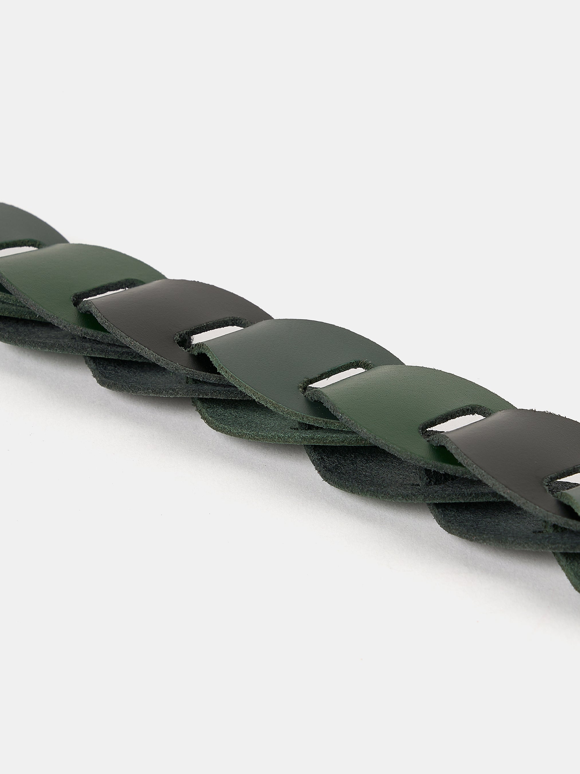 The Link Strap - Racing Green Tri-Colour & Nickel Hardware