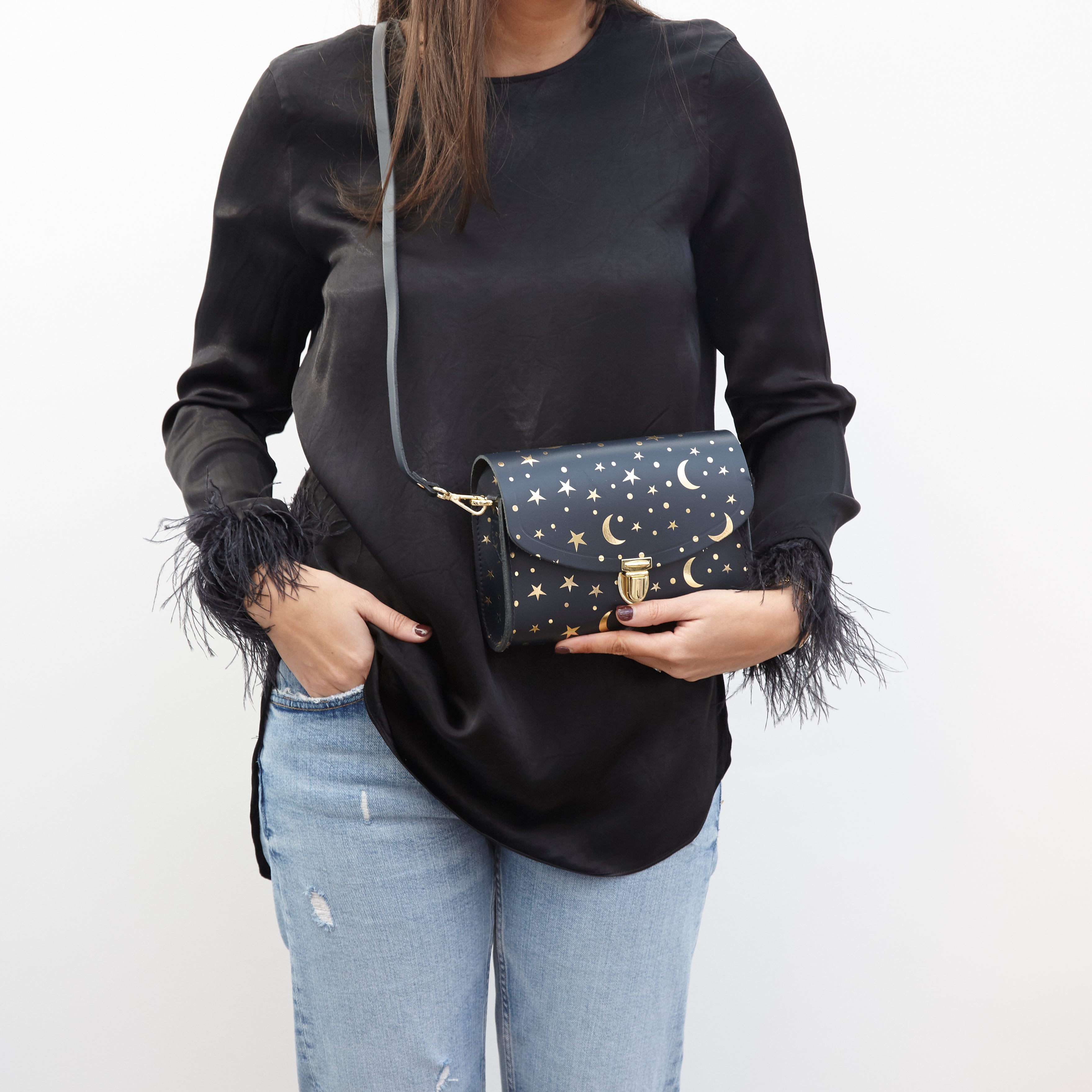 Starstruck on Navy Cambridge Satchel Leather Cross Body & Clutch Bag