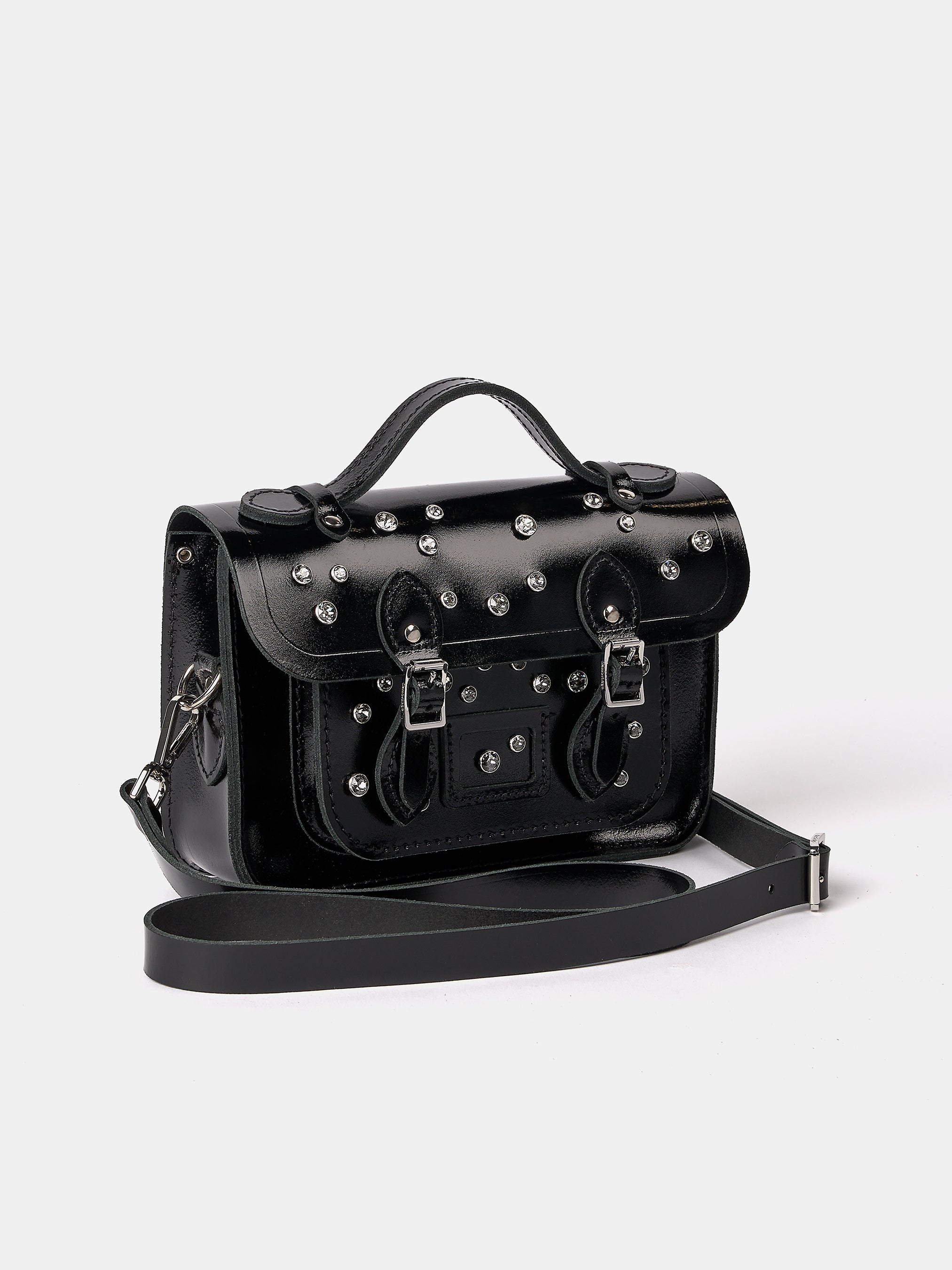  SELFIRDGES & CO. イギリス ハンドバッグ The Mini - High Shine Black | Swarovski® x Cambridge Satchel