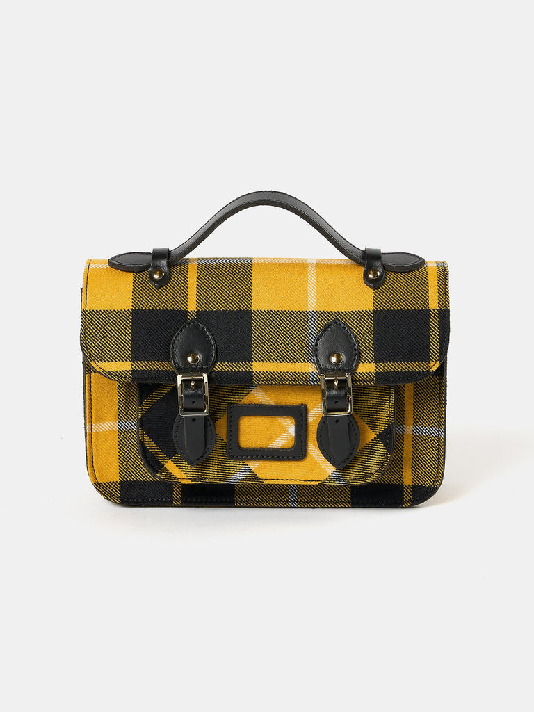 Mini Satchel - Yellow Tartan with Black Trim | Cambridge Satchel