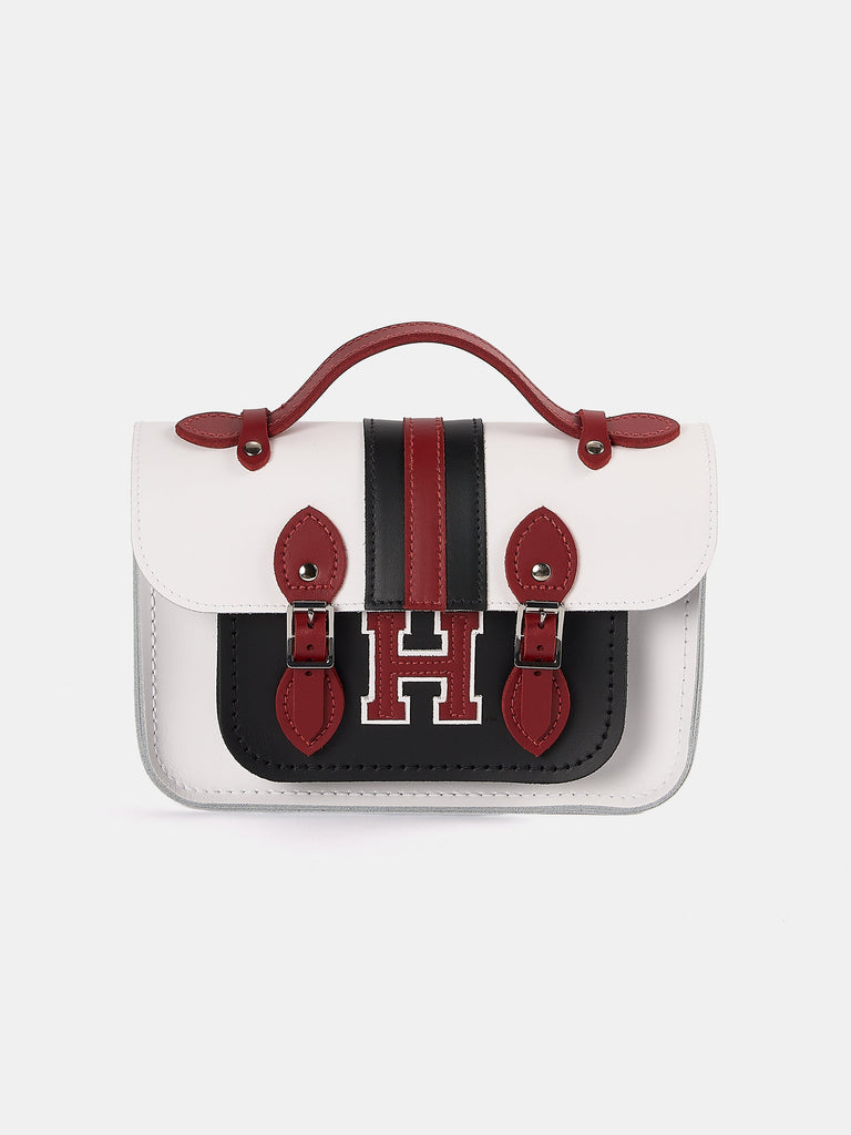 BACK HAVSEN バックハウゼン　ゴブラン織　ミニバッグ　パーティーバッグ Mini Satchel - White with Harvard Stripe | Cambridge Satchel