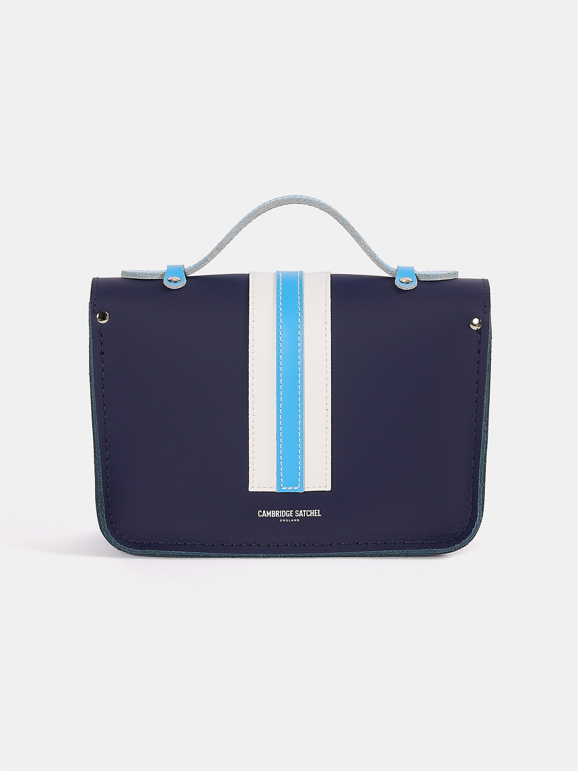 Mini Satchel - Midnight with Columbia Stripe & Embossing