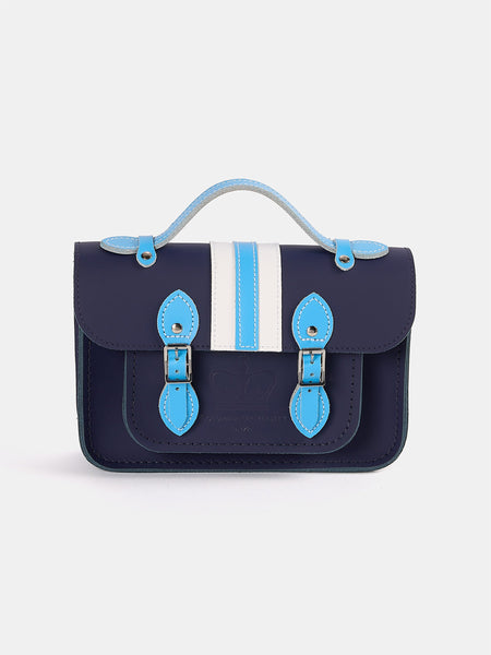 Mini Satchel - Midnight with Columbia Stripe & Embossing