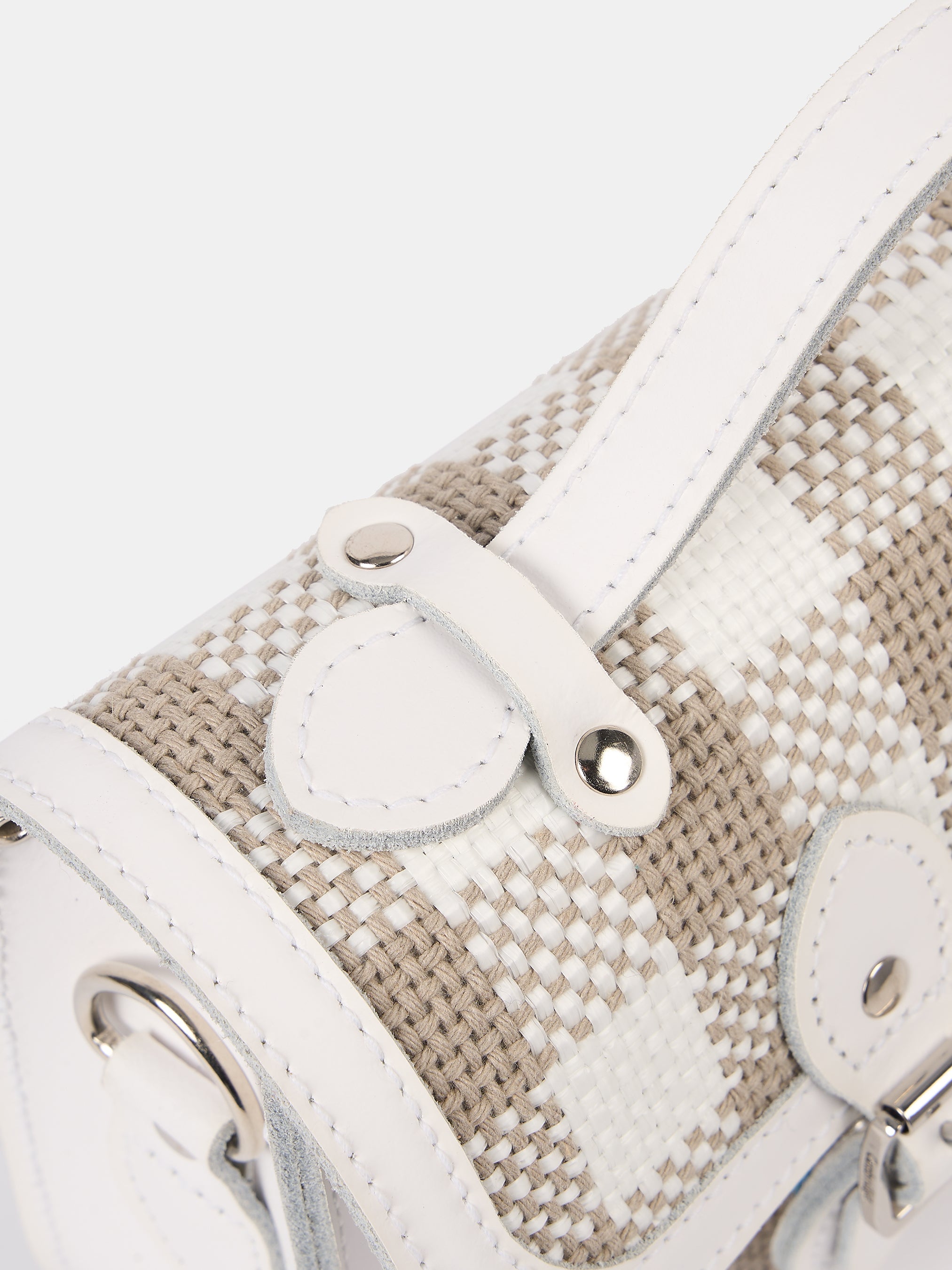 The Mini - Taupe Plaid & Brilliant White