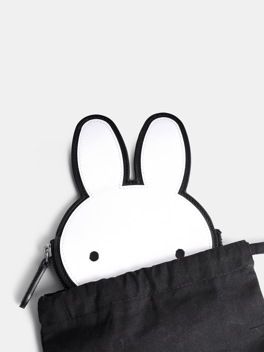The Miffy Face Wallet - Black & Brilliant White