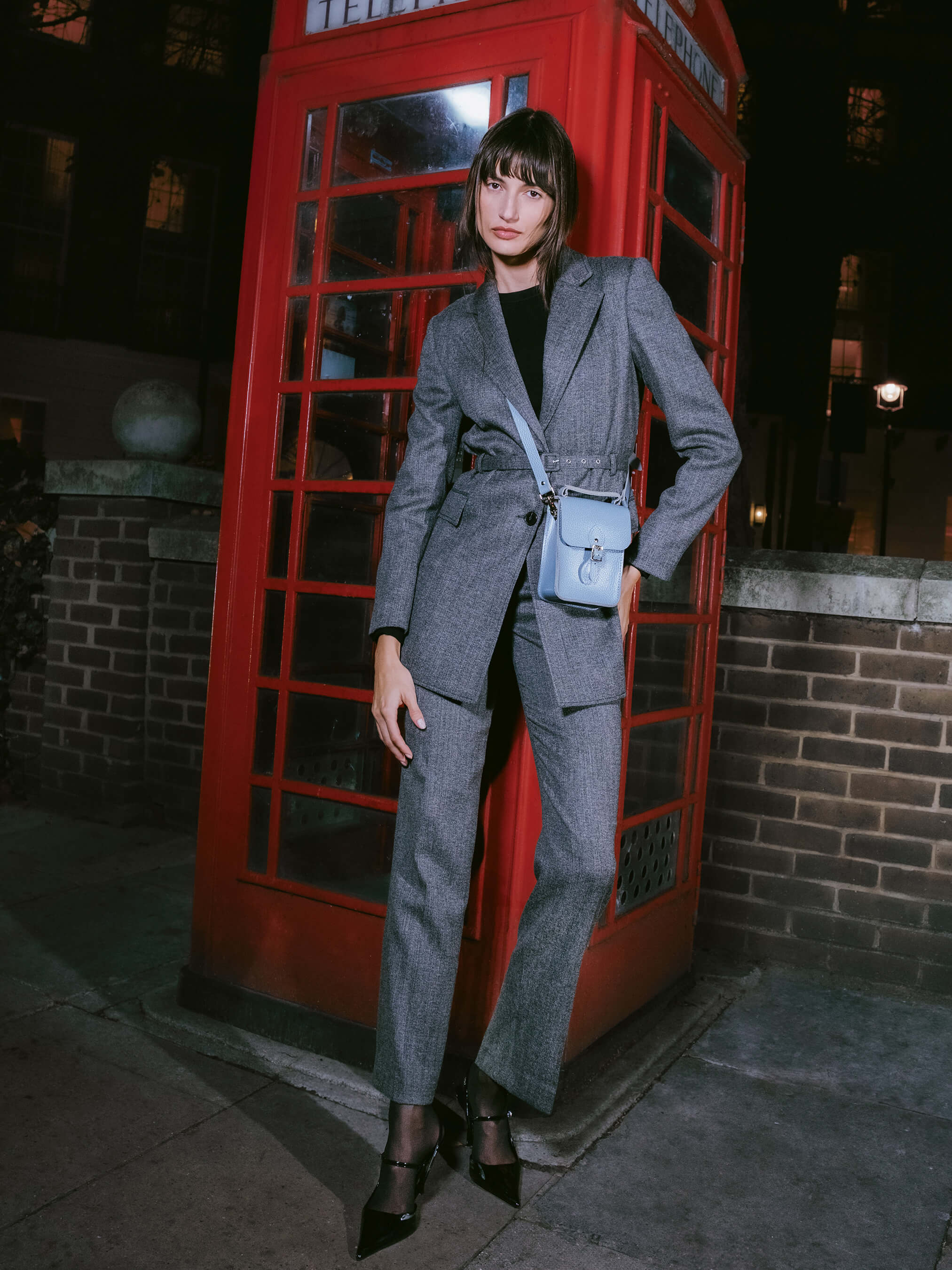 The Mini Binocular Bag - French Grey Celtic Grain