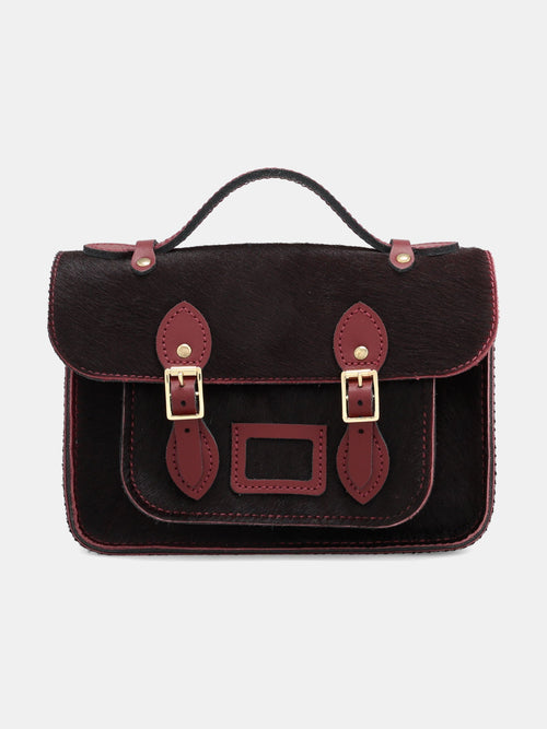 The Mini Satchel - Oxblood hair-on-hide