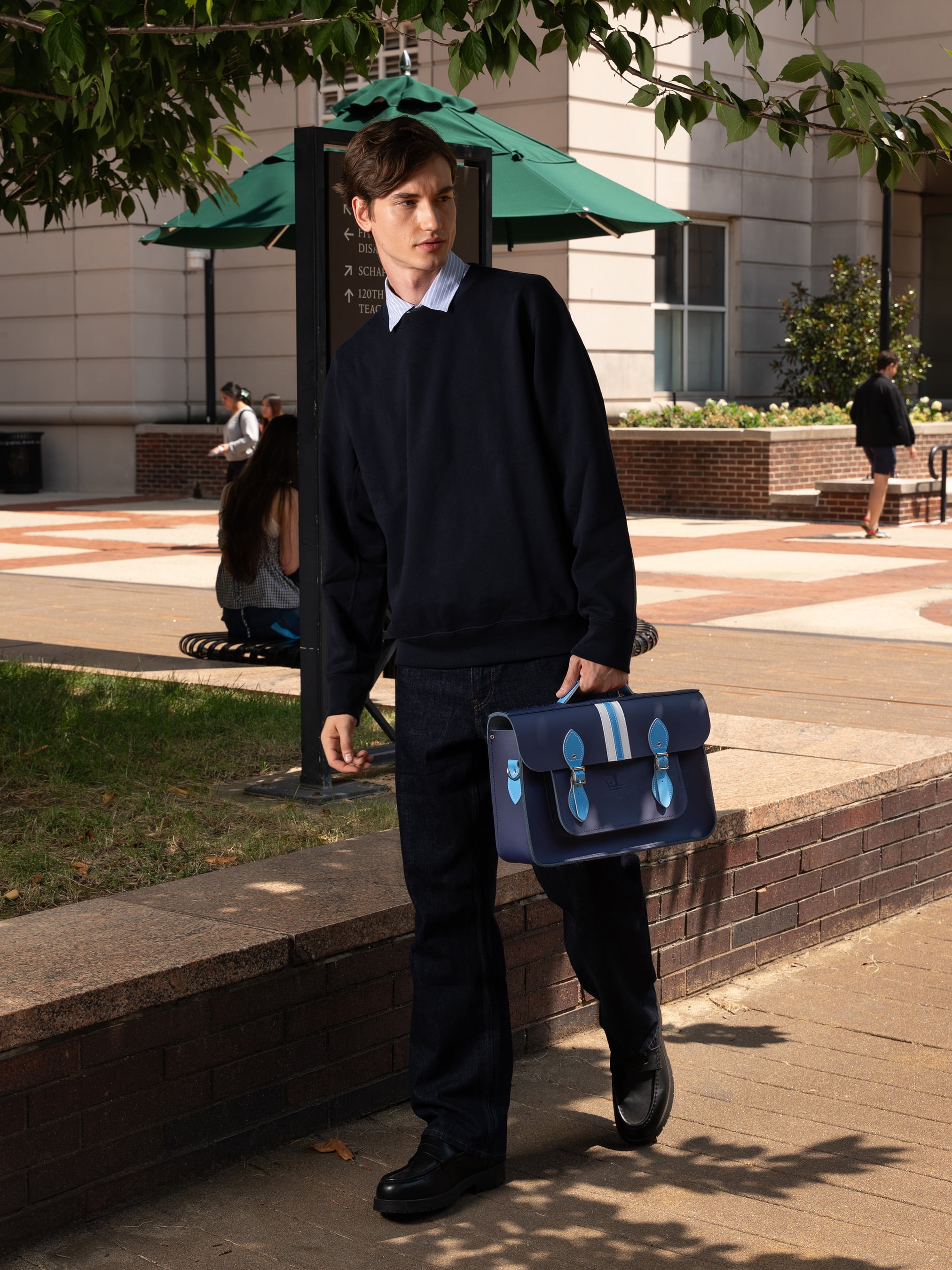 15 Inch Batchel - Midnight with Columbia University Stripe