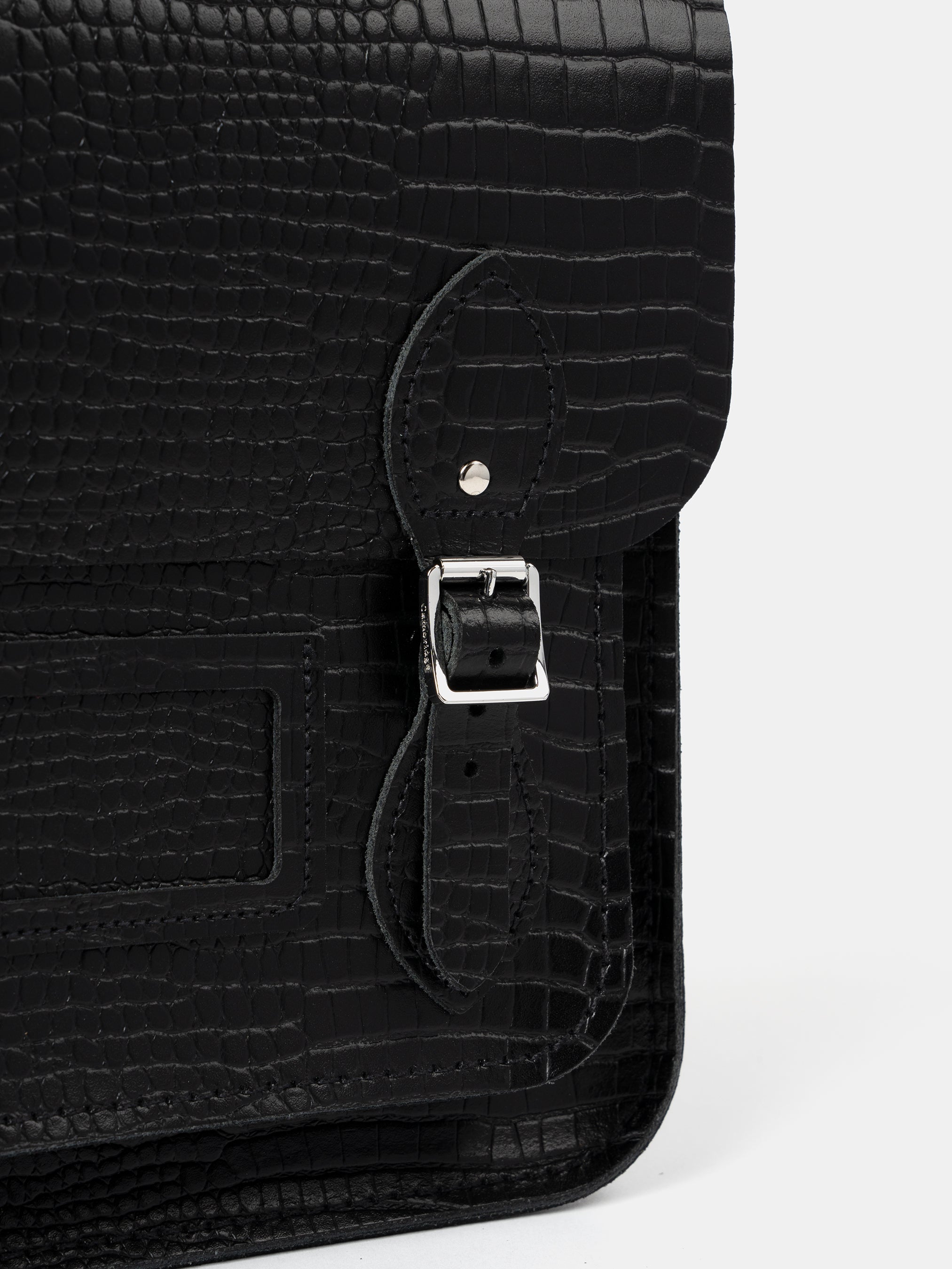 The Small Portrait Backpack -  Black Croc