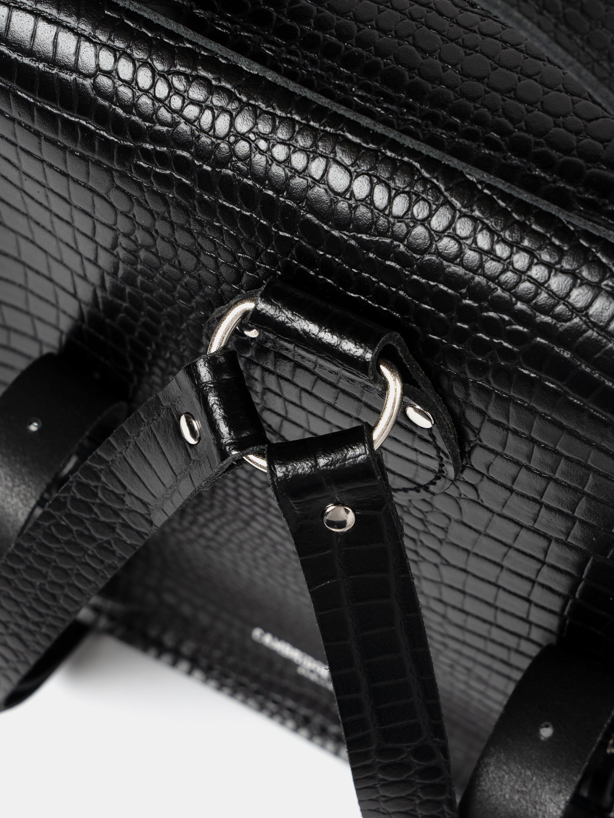 The Small Portrait Backpack -  Black Croc