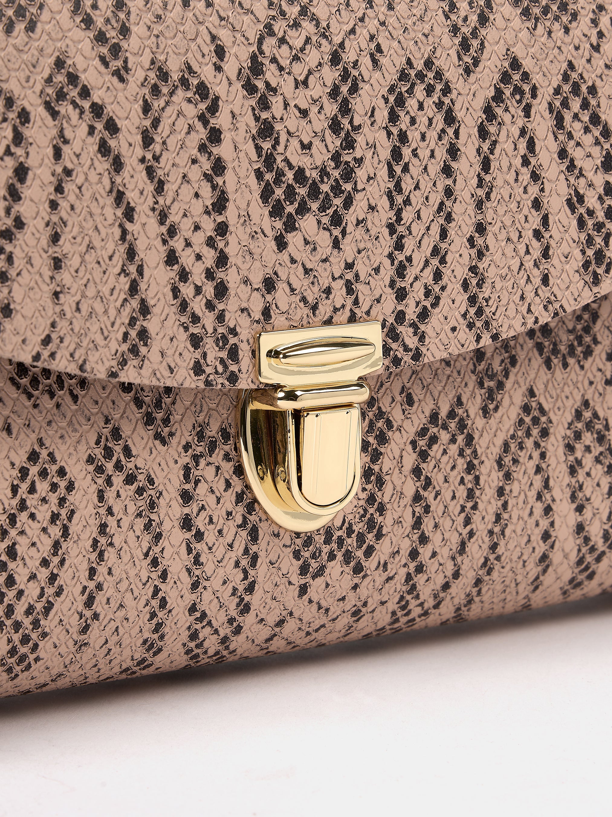 The Pushlock - Flax Matte Python & Slate Grey