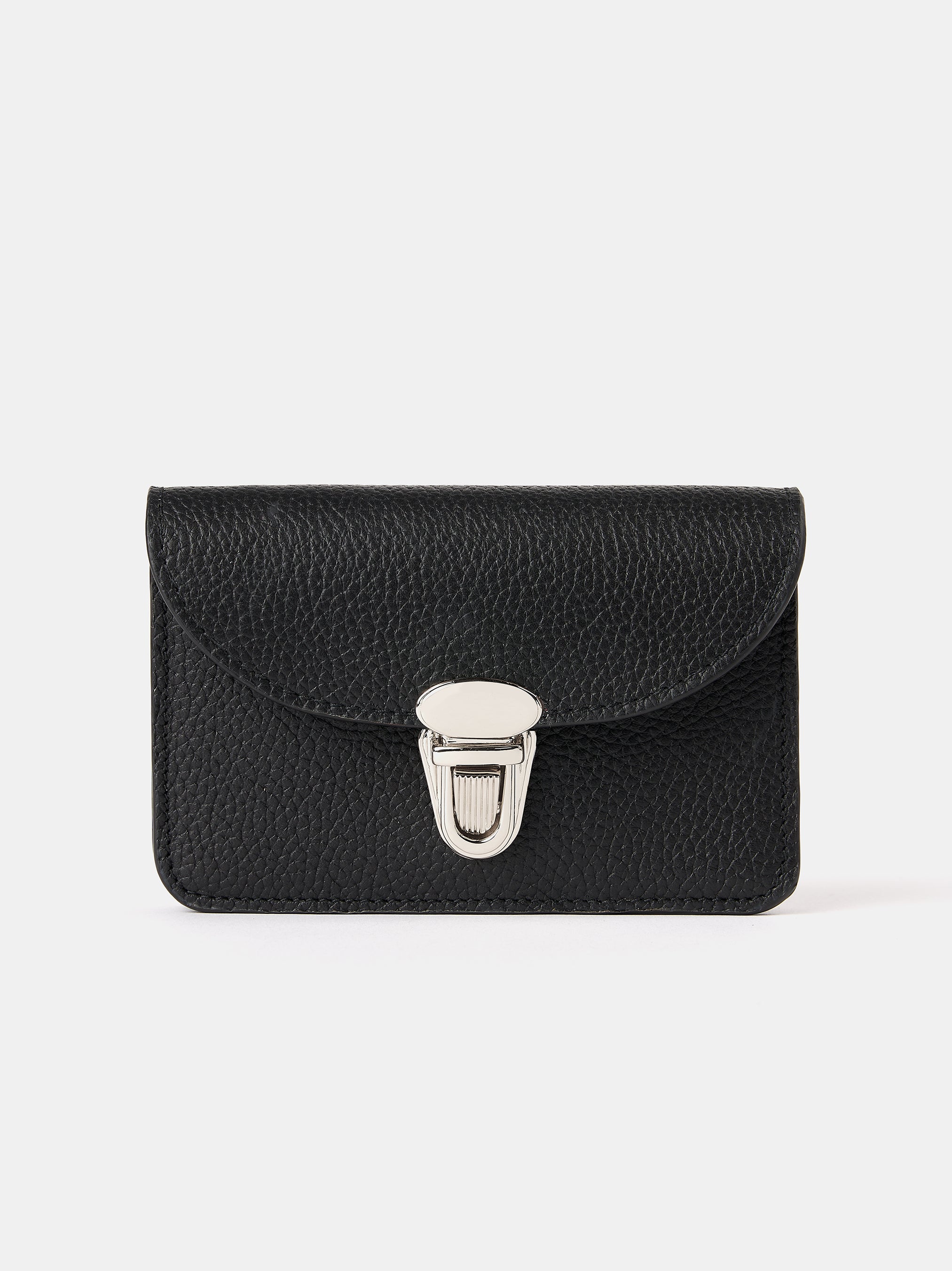 The Small Push Lock Purse - Black Madras Grain