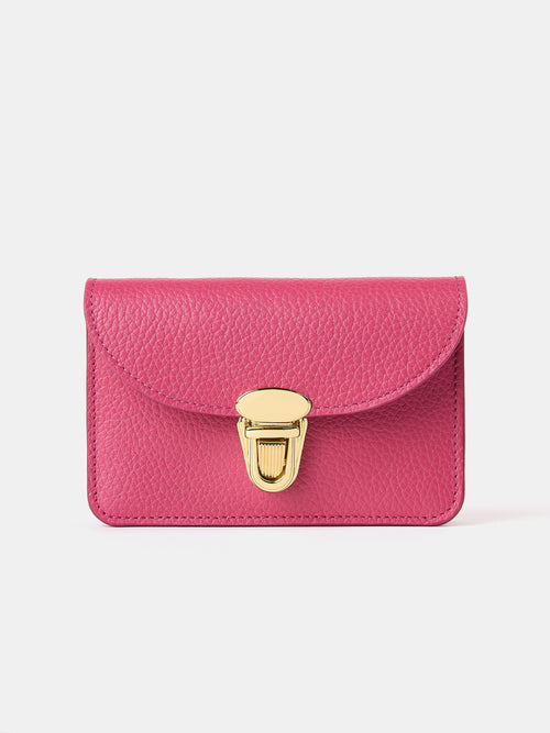 The Small Push Lock Purse - Fuchsia Pink Madras Grain