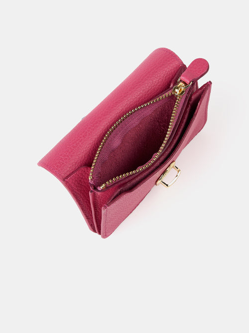 The Small Push Lock Purse - Fuchsia Pink Madras Grain