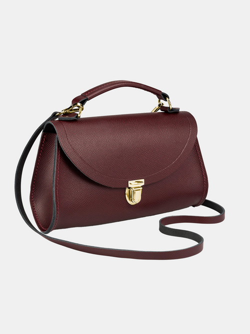 The Mini Poppy - Oxblood Saffiano