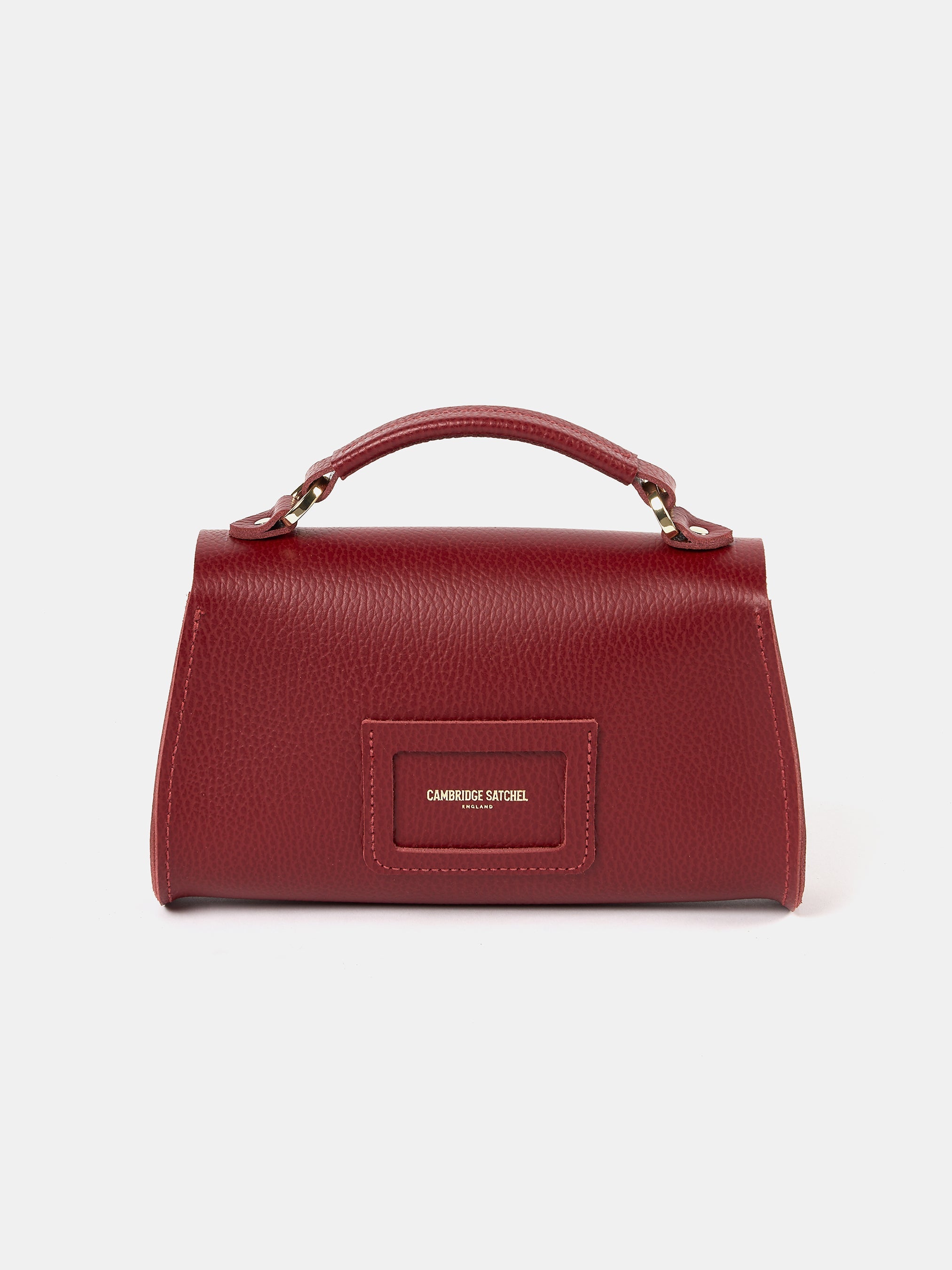 Poppy Mini Leather Handbag - Red Celtic Grain | Cambridge Satchel