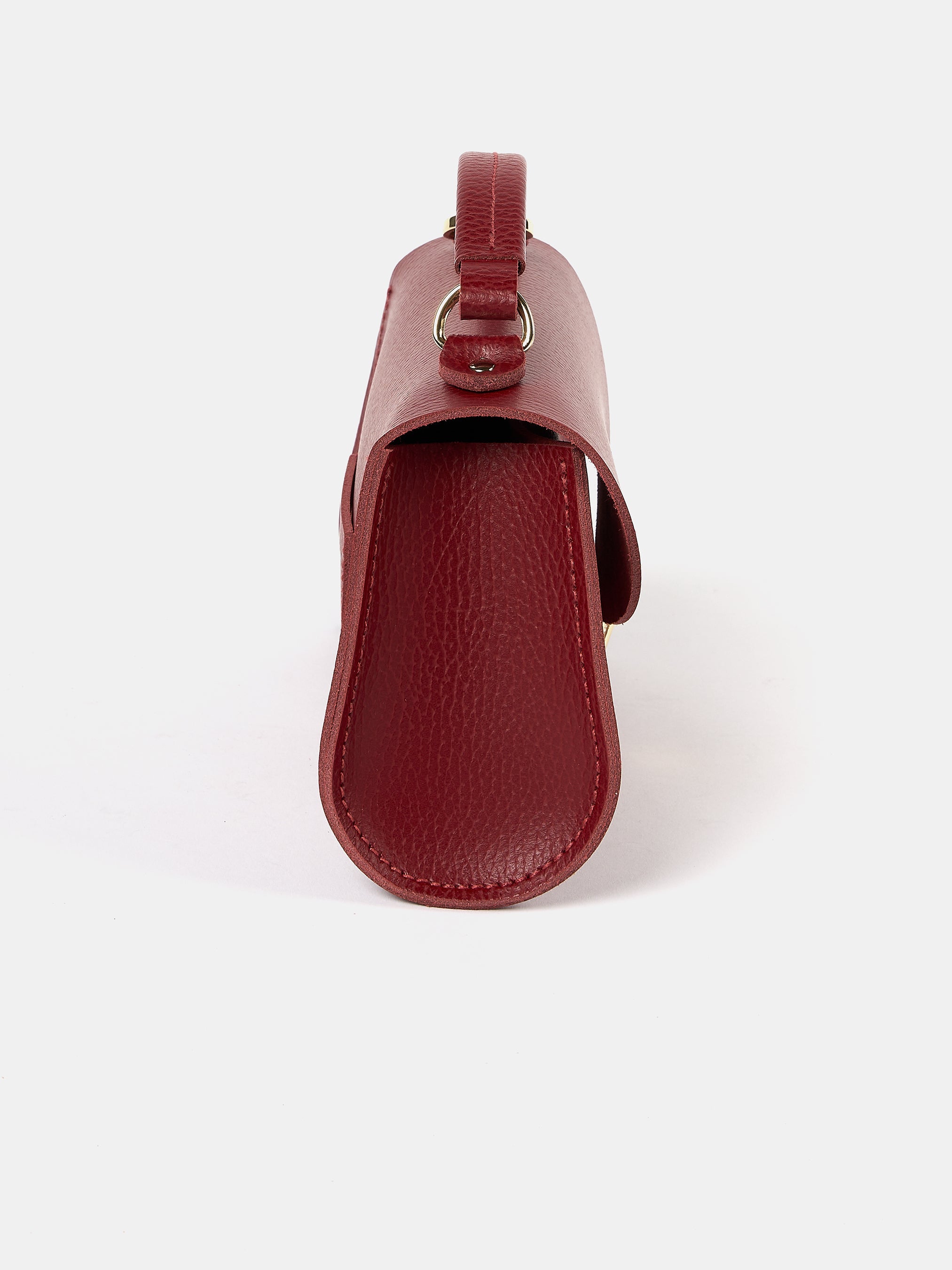 Poppy Mini Leather Handbag - Red Celtic Grain | Cambridge Satchel