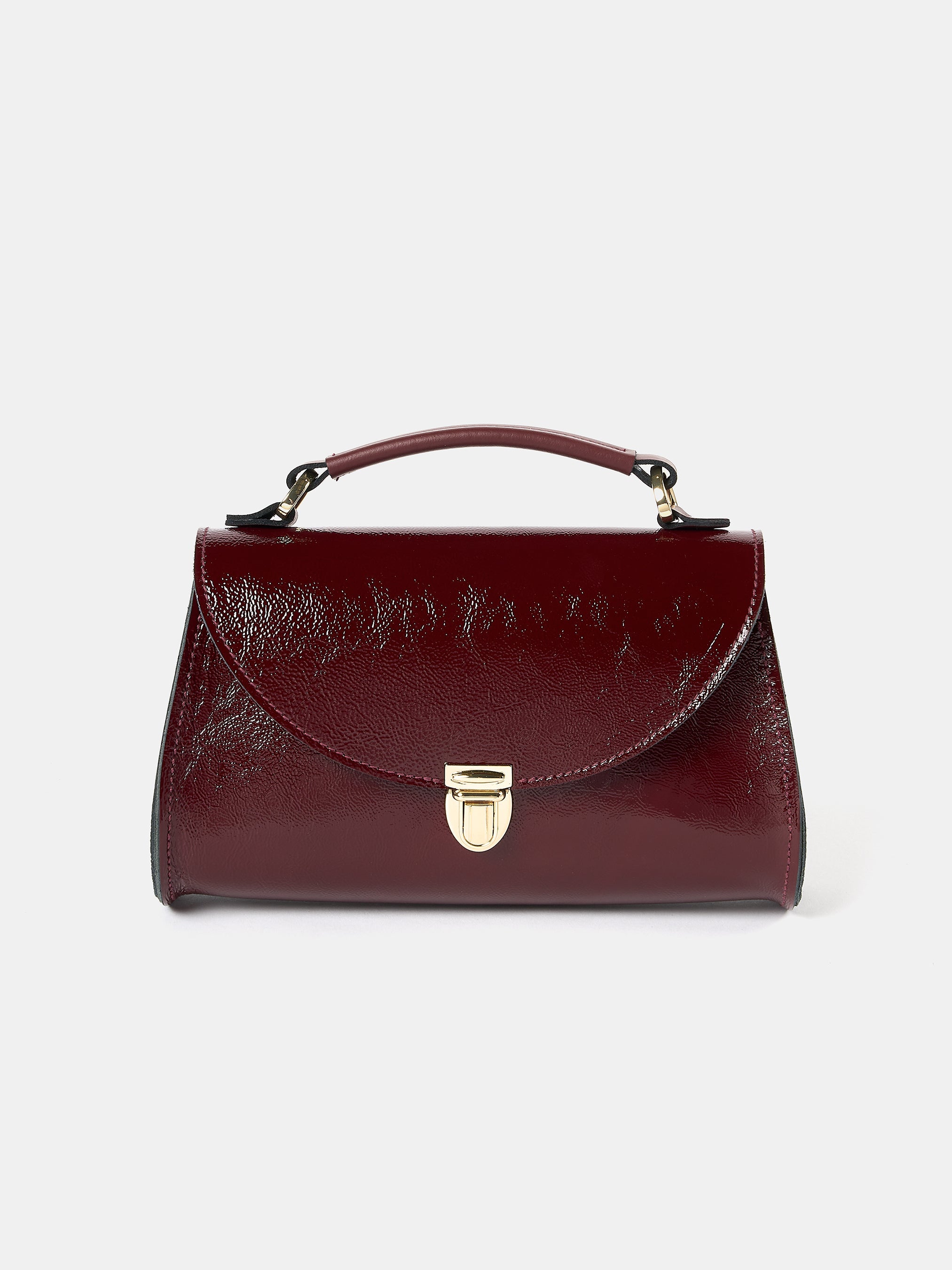 Poppy Mini Leather Handbag - Oxblood Patent | Cambridge Satchel