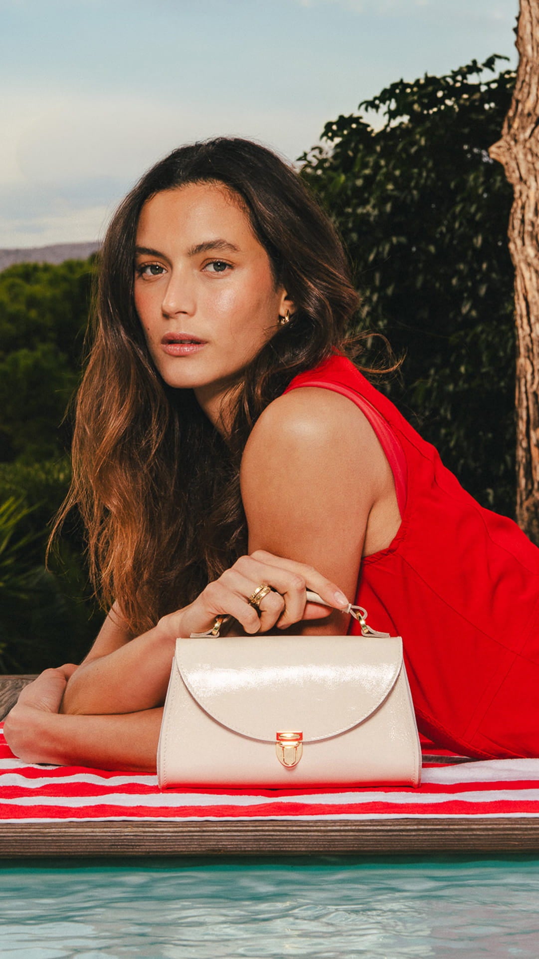 The Mini Poppy Cream Leather Mini Grab Bag | Cambridge Satchel