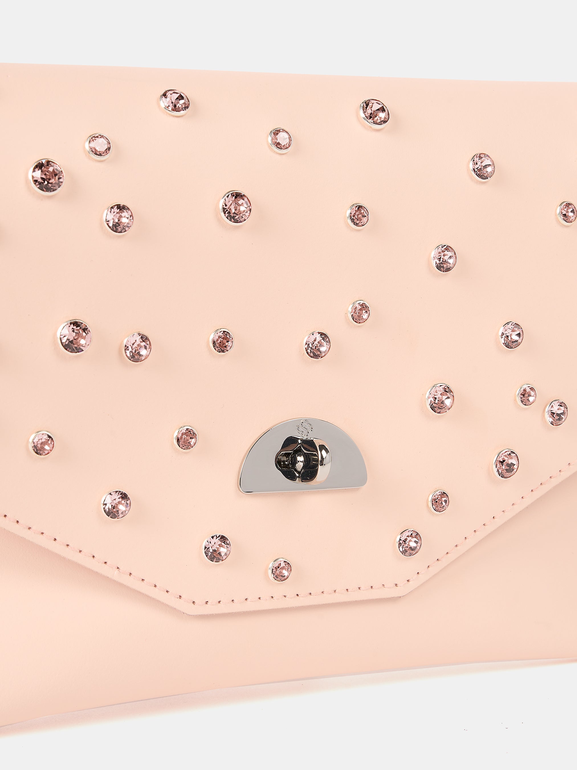 The Twist Lock Pouch - Cloud Pink with Swarovski® Crystals