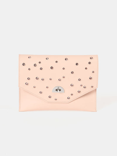 The Twist Lock Pouch - Cloud Pink with Swarovski® Crystals