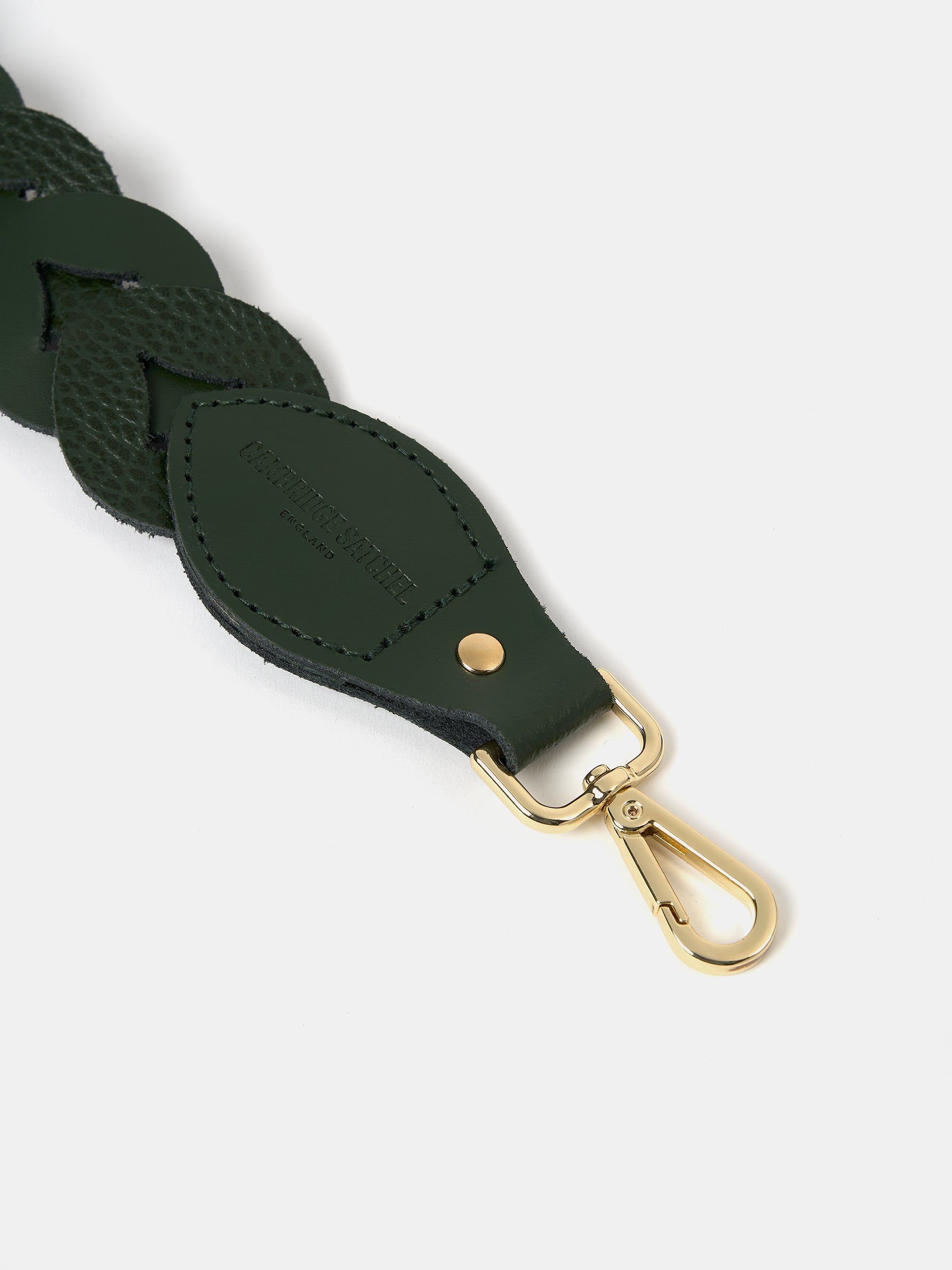 The Plaited Shoulder Strap - Racing Green & Racing Green Celtic Grain