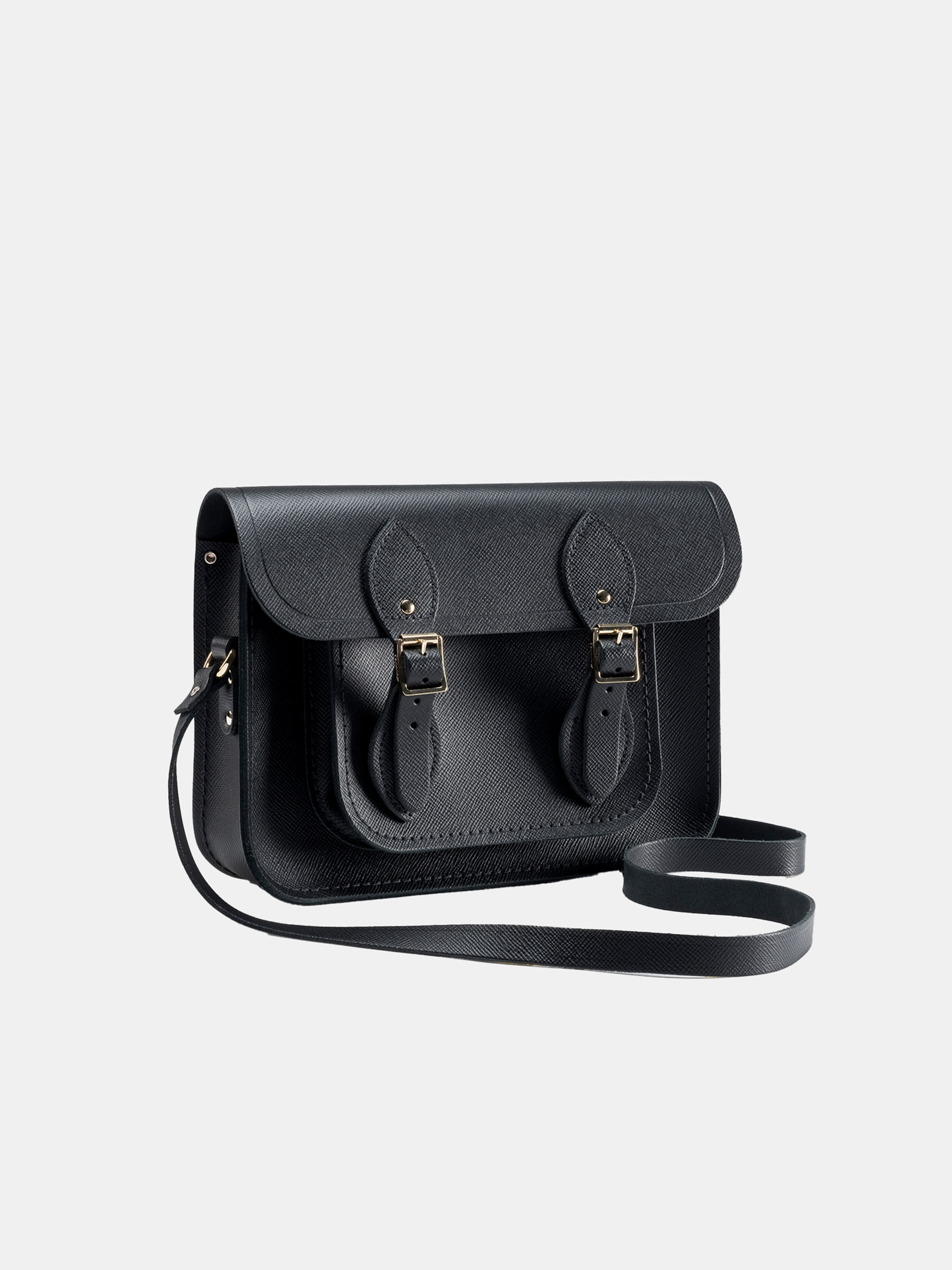 The 11 Inch Satchel - Black Saffiano