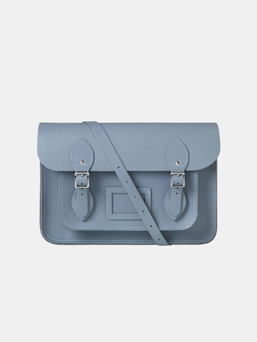 The 13 Inch Satchel - French Grey Saffiano