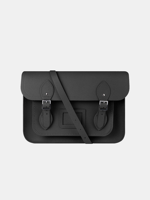 The 13 Inch Satchel - Black Saffiano