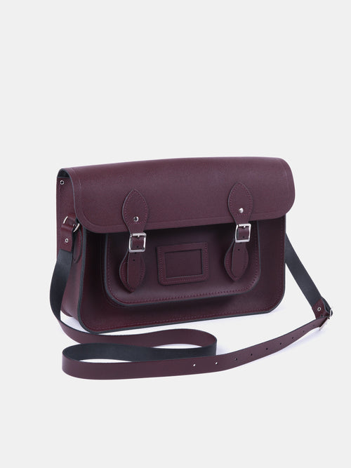 The 14 Inch Satchel - Oxblood Saffiano