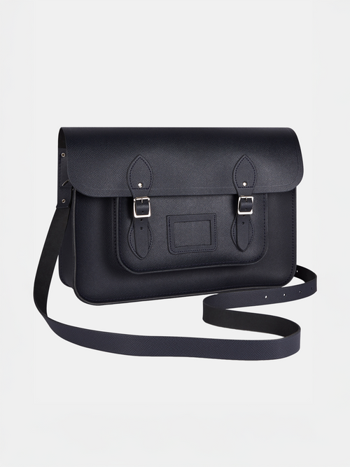 The 15 Inch Satchel - Navy Saffiano