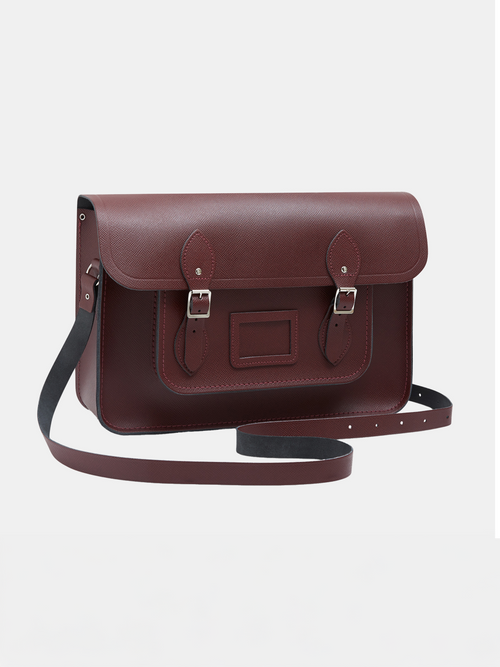 The 15 Inch Satchel - Oxblood Saffiano