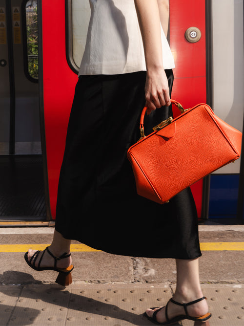 The Sophie -  Tangerine Calf Grain