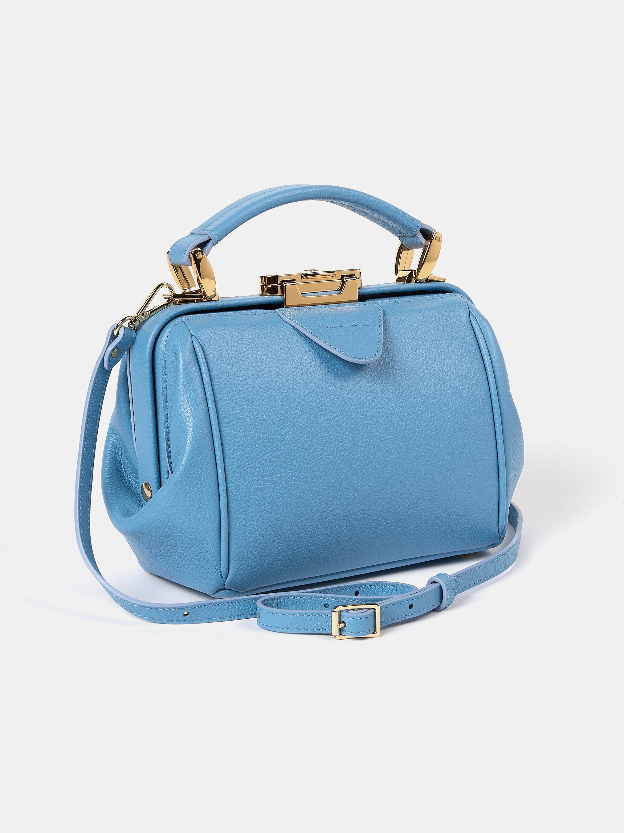 Sophie Mini Leather Handbag - Cloud Blue Calf Grain | Cambridge