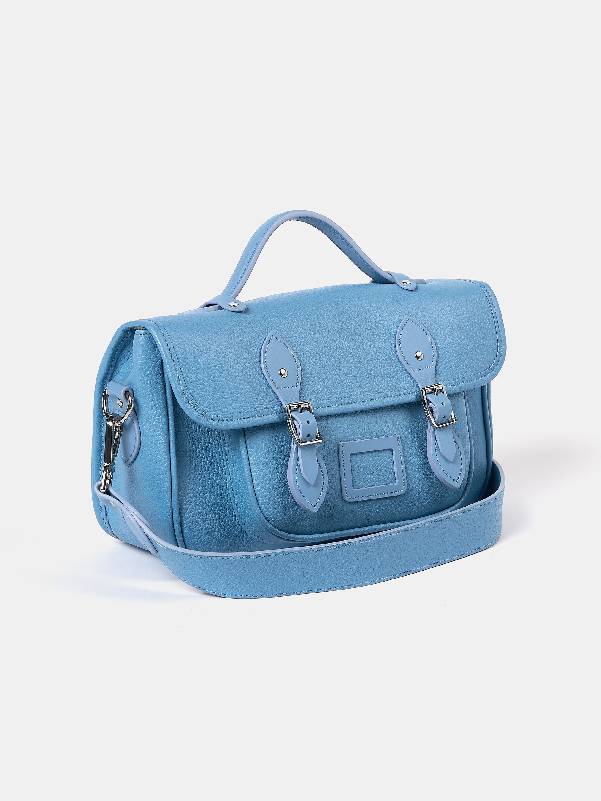 The Soft Satchel - Cloud Blue Calf Grain