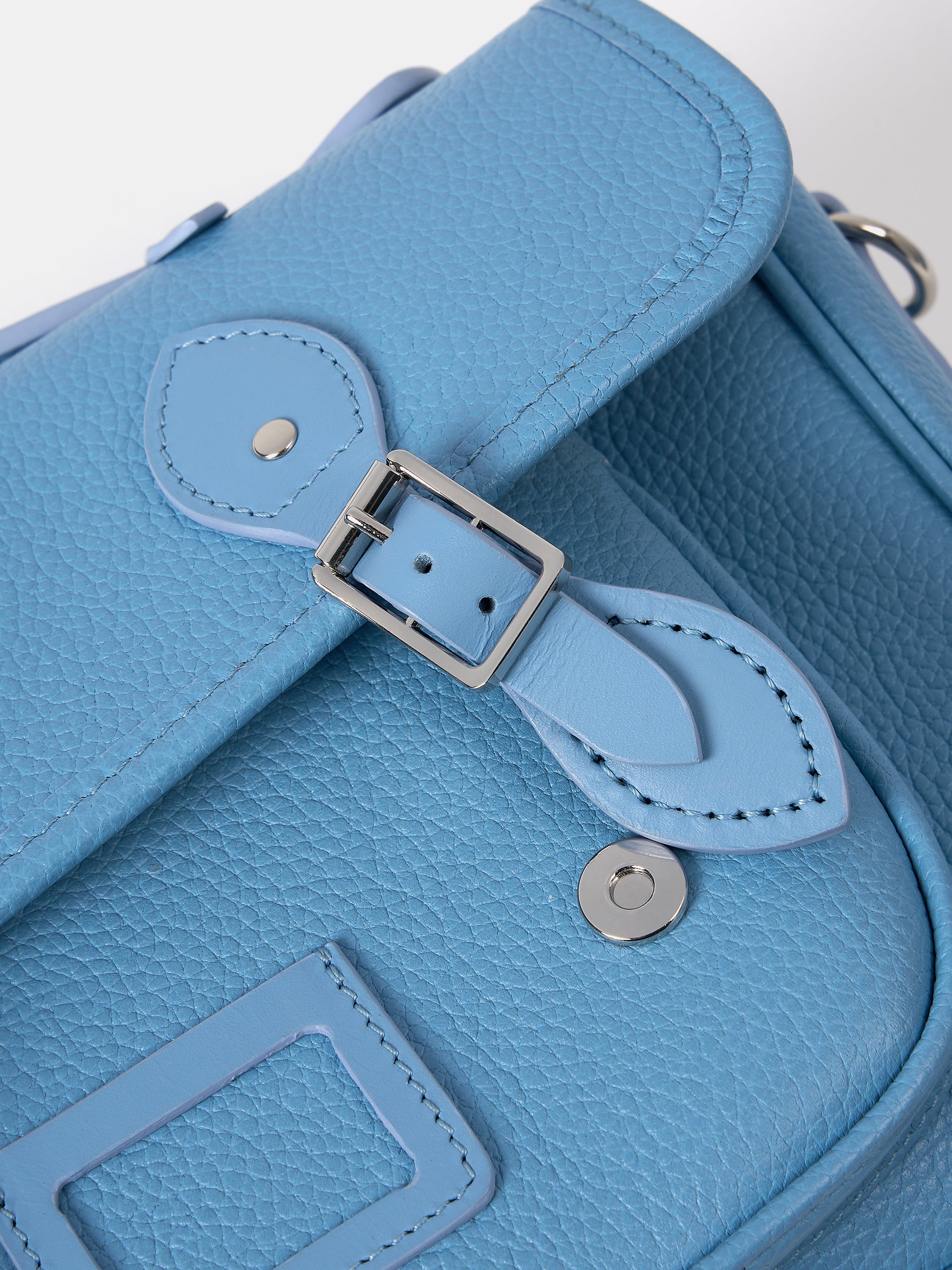 The Soft Satchel - Cloud Blue Calf Grain