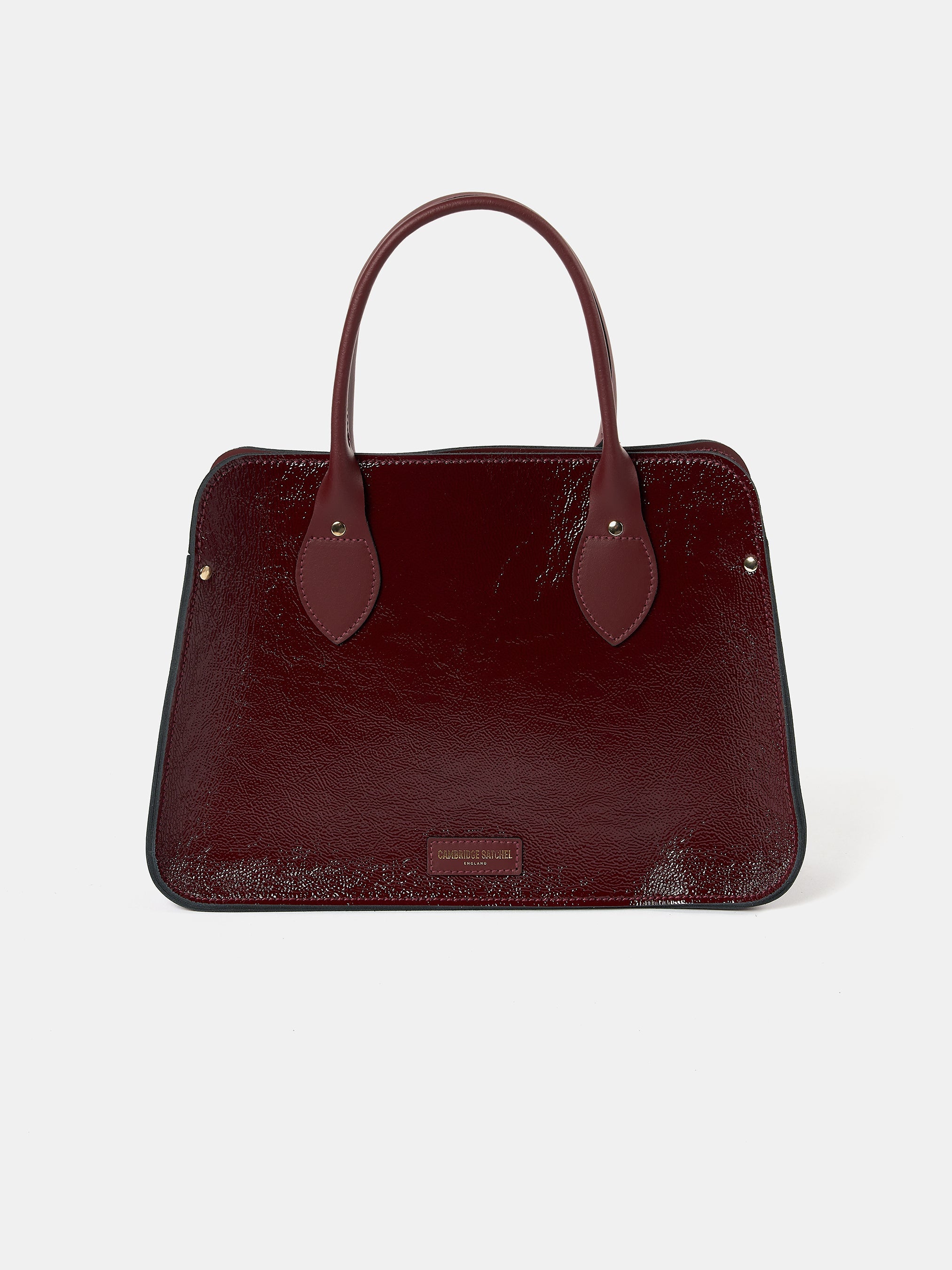 The Mini Work Bag - Oxblood Patent | Leather Briefcase