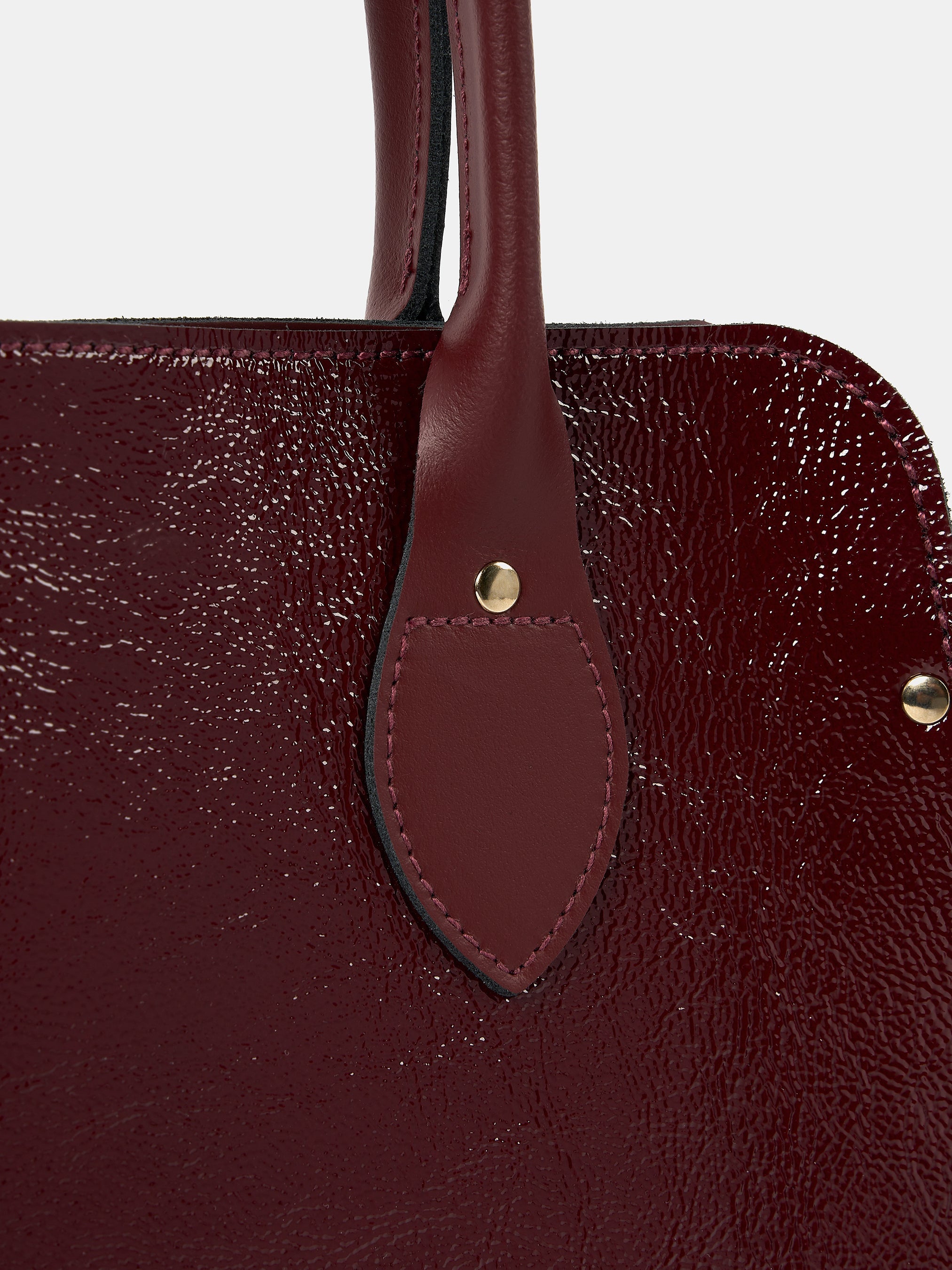 The Mini Work Bag - Oxblood Patent