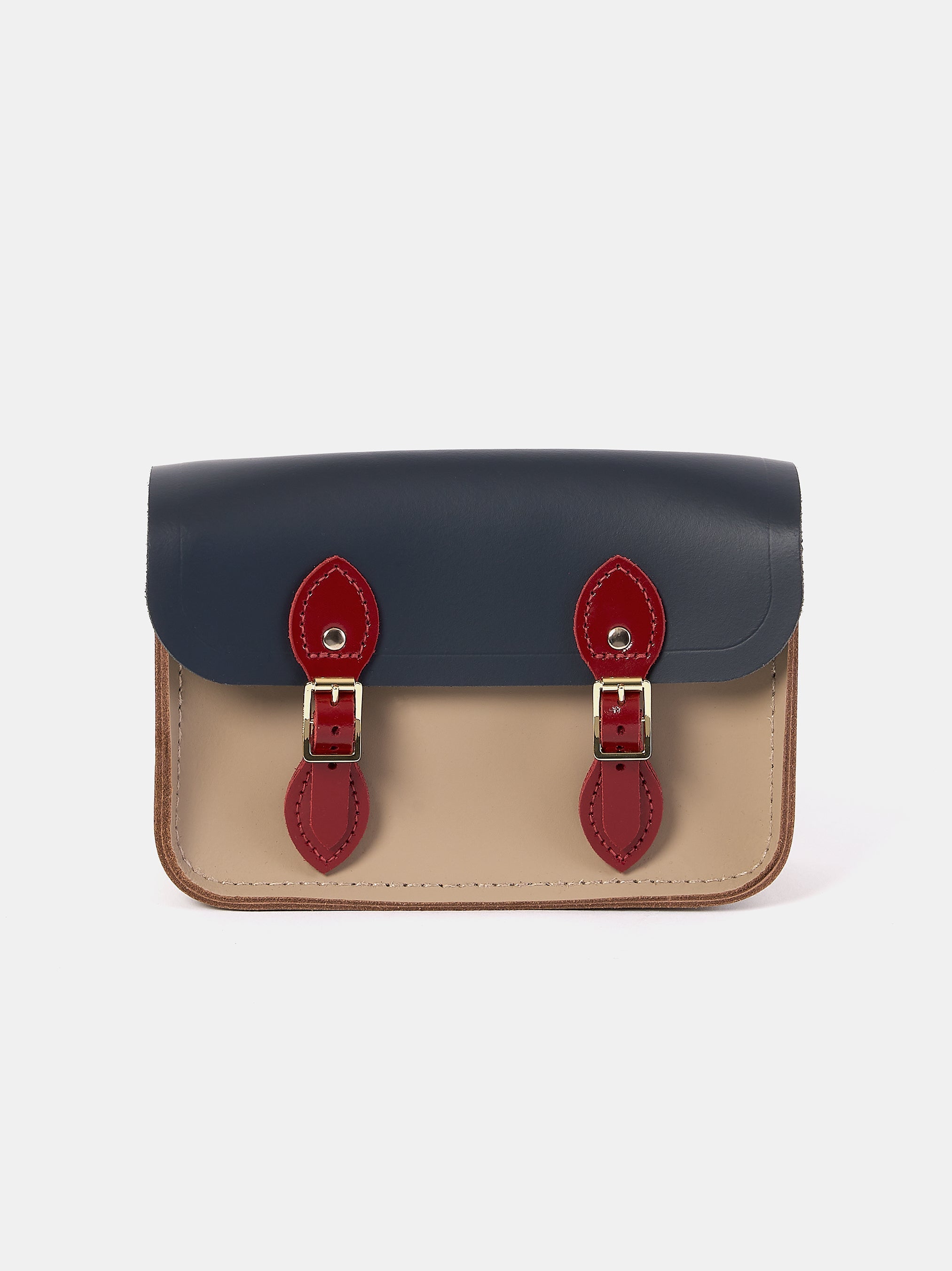 The Little One - Mushroom, Navy & Red Patent