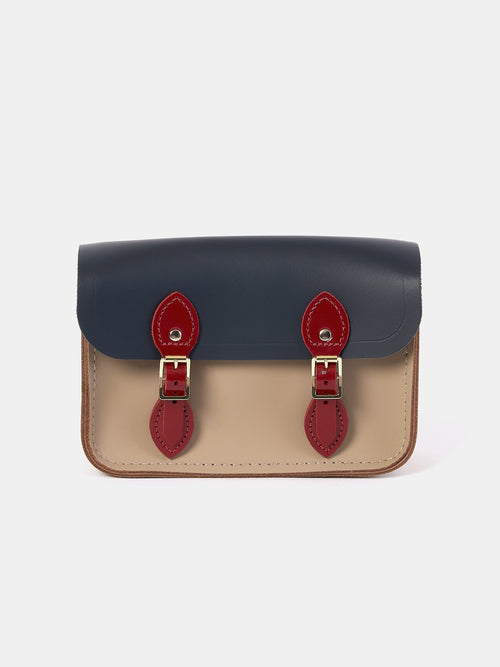 The Little One - Mushroom, Navy & Red Patent