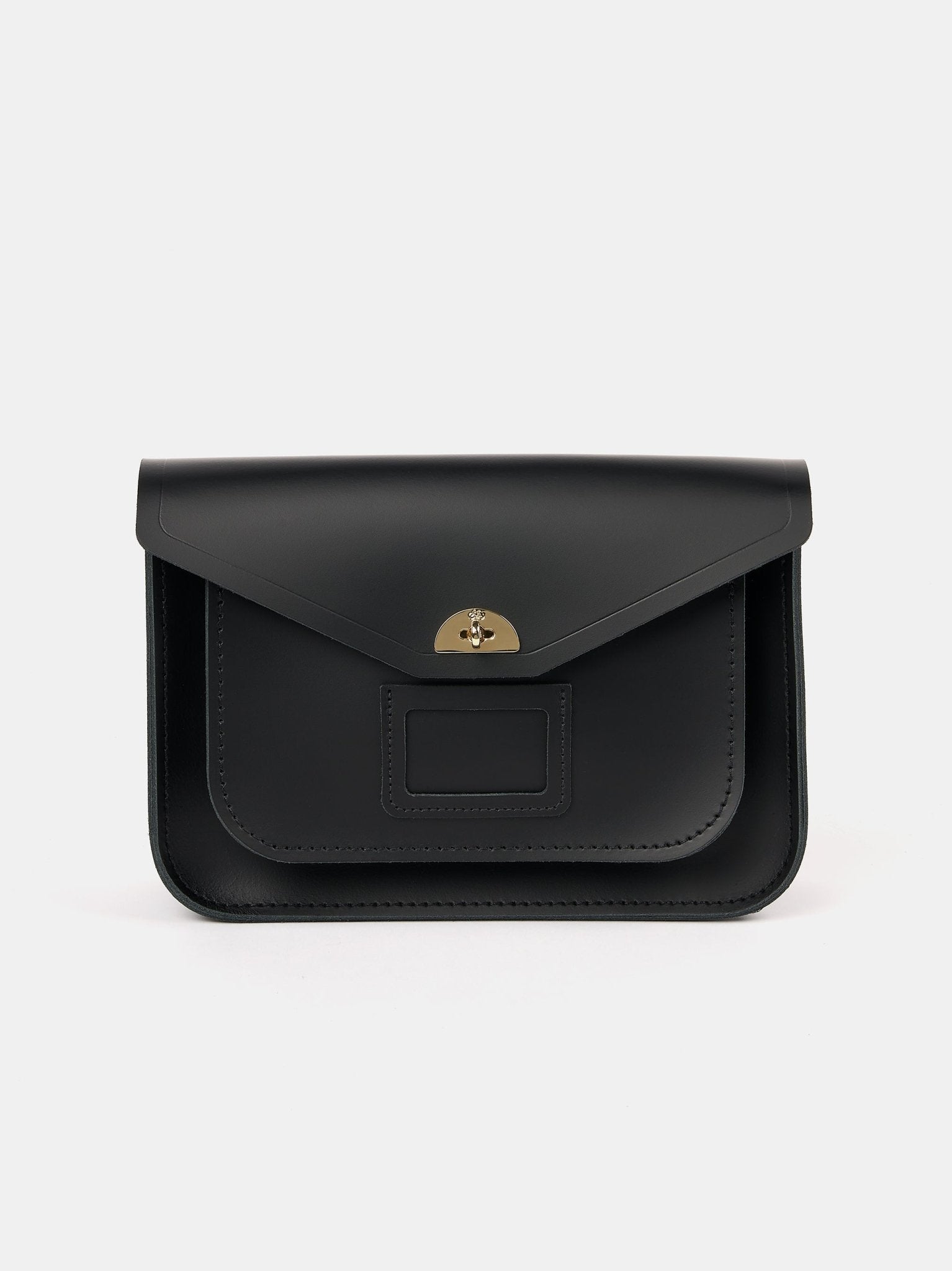 The Twist Lock Leather Satchel - Black